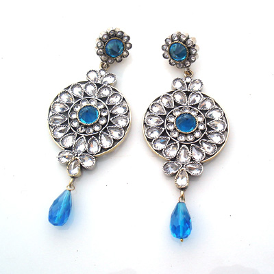 Blue Sandstone Jewelry on Blue Stone Victorian Earrings