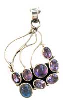 amethyst silver pendents,exporter gem stone pendants,indian silver jewelry exporter