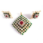 Tourmaline Silver Victorian Set